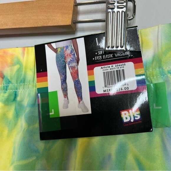 BJ's Feeling Proud Womens Size Large NEW Tie Dye Rainbow Leggings Pull On - Picture 6 of 9